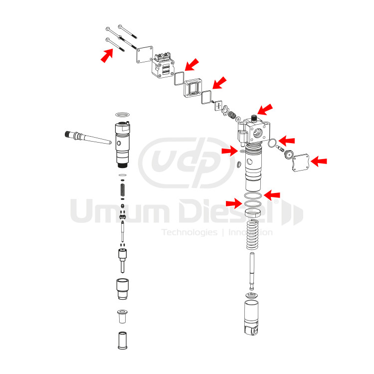 Mercedes Atego O-ring Repair Kit (Bolt-plate)