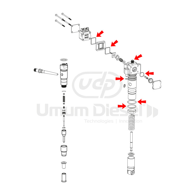 Mercedes Atego O-Ring Repair Kit with Bolt F00HN37070