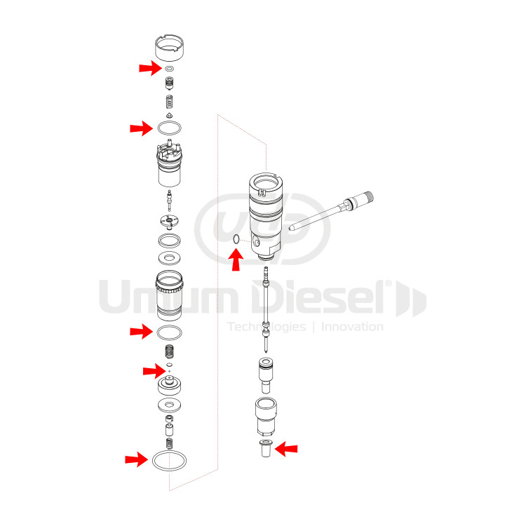Cummins XPI / ISX O-Ring Tamir Takımı (Bilyalı)